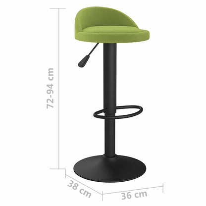 vidaXL Bar Stools 2 pcs Light Green Velvet