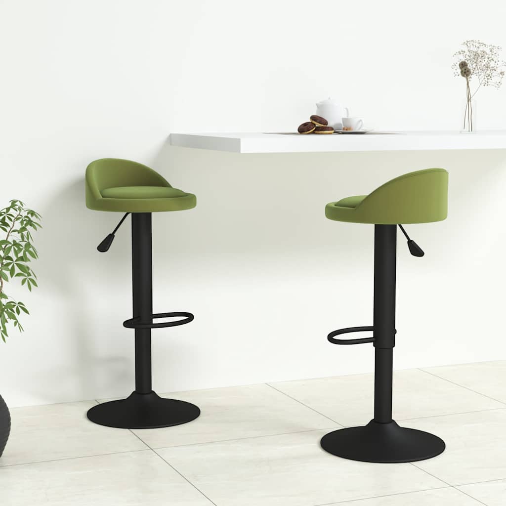 vidaXL Bar Stools 2 pcs Light Green Velvet