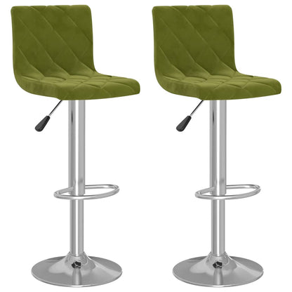 vidaXL Bar Stools 2 pcs Light Green Velvet
