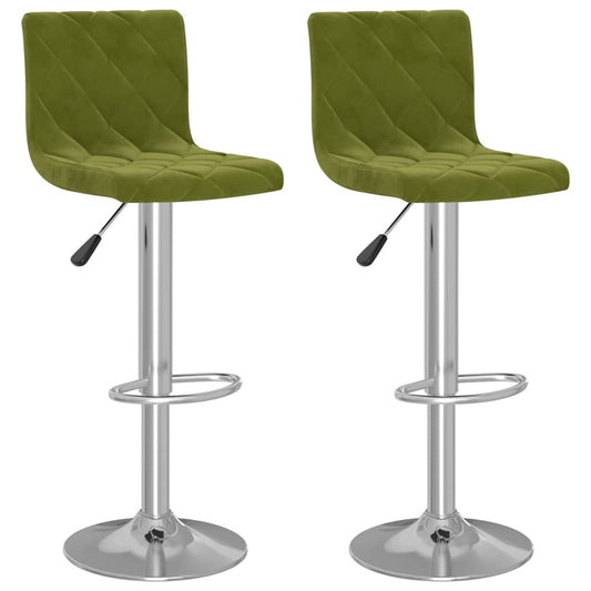 vidaXL Bar Stools 2 pcs Light Green Velvet