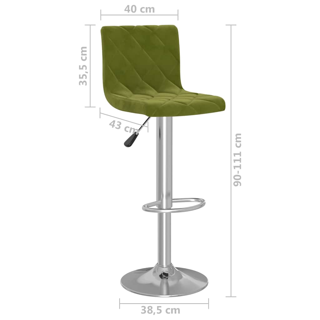 vidaXL Bar Stools 2 pcs Light Green Velvet