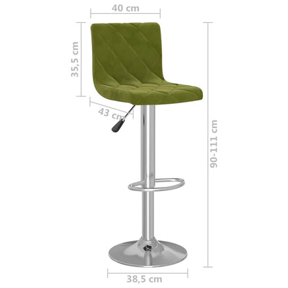 vidaXL Bar Stools 2 pcs Light Green Velvet