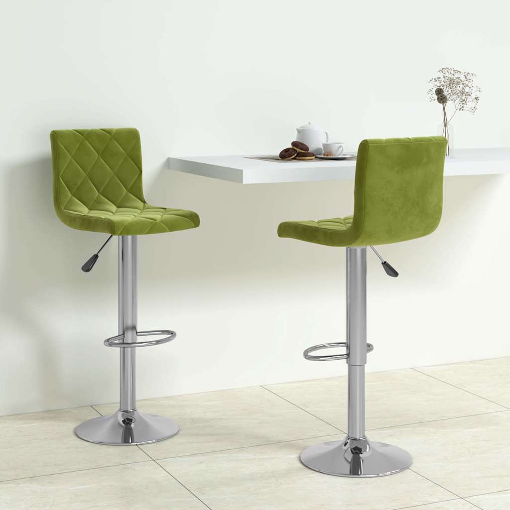 vidaXL Bar Stools 2 pcs Light Green Velvet