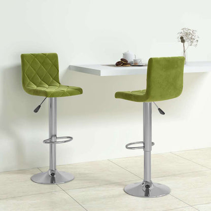 vidaXL Bar Stools 2 pcs Light Green Velvet