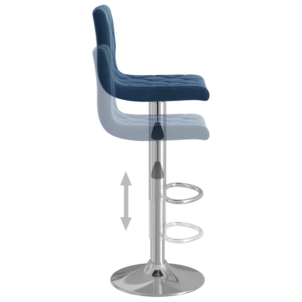 vidaXL Bar Stools 2 pcs Blue Velvet