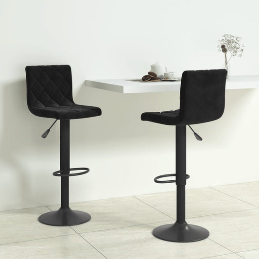 vidaXL Bar Stools 2 pcs Black Velvet