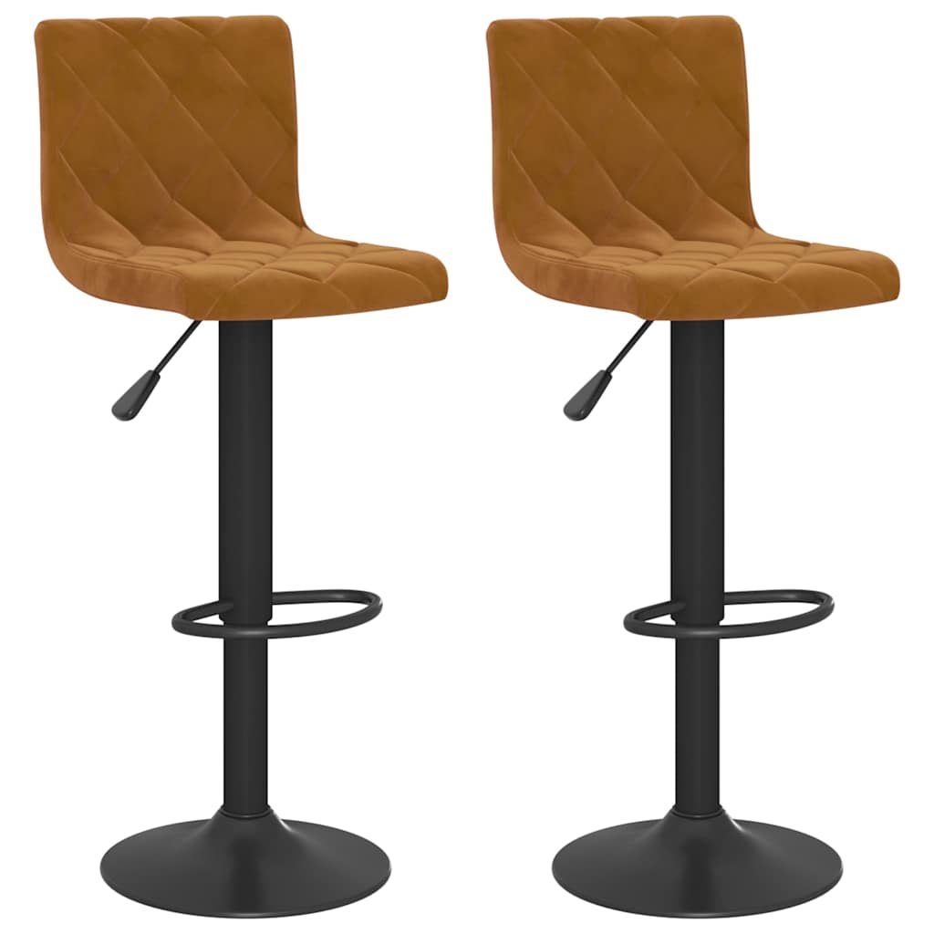 vidaXL Bar Stools 2 pcs Brown Velvet