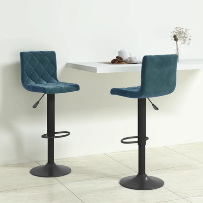 vidaXL Bar Stools 2 pcs Blue Velvet