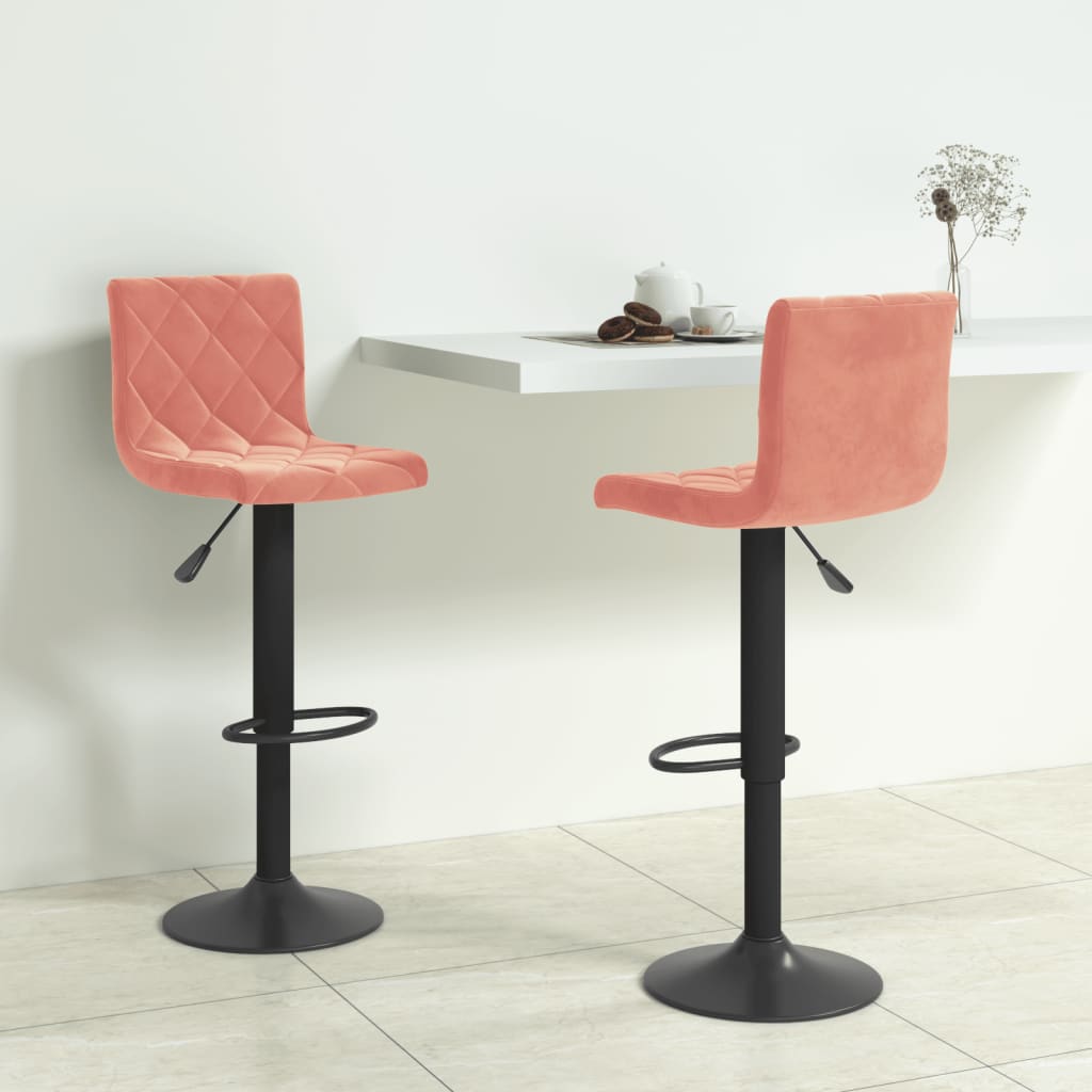 vidaXL Bar Stools 2 pcs Pink Velvet