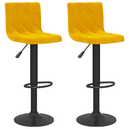 vidaXL Bar Stools 2 pcs Mustard Yellow Velvet