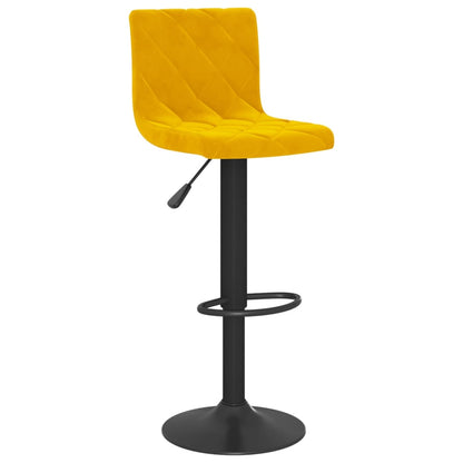 vidaXL Bar Stools 2 pcs Mustard Yellow Velvet