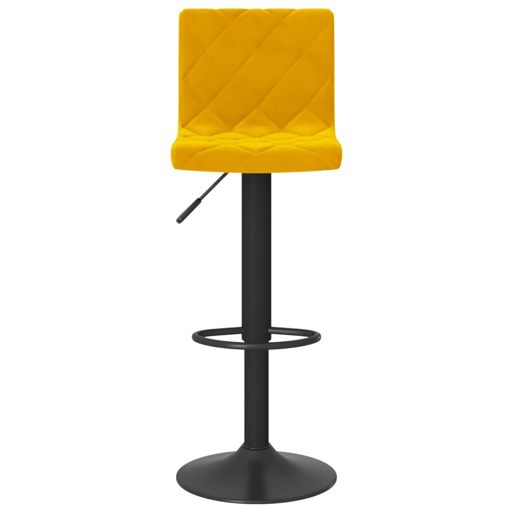 vidaXL Bar Stools 2 pcs Mustard Yellow Velvet