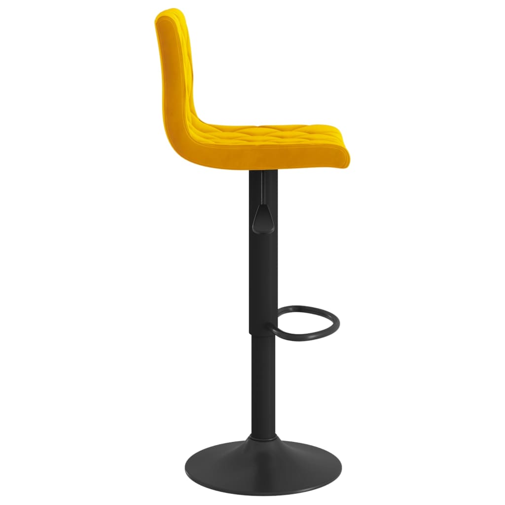 vidaXL Bar Stools 2 pcs Mustard Yellow Velvet