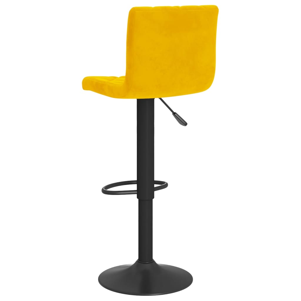vidaXL Bar Stools 2 pcs Mustard Yellow Velvet