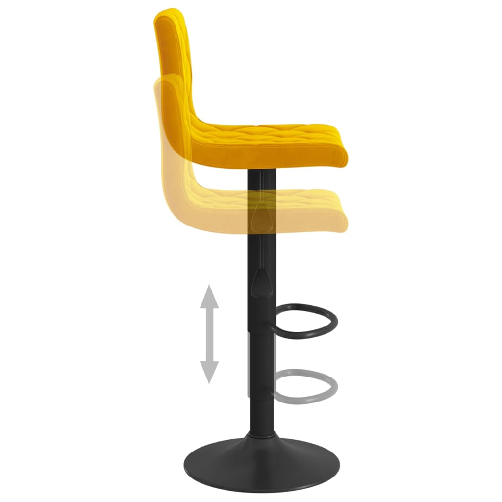 vidaXL Bar Stools 2 pcs Mustard Yellow Velvet