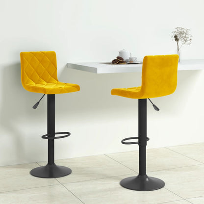 vidaXL Bar Stools 2 pcs Mustard Yellow Velvet