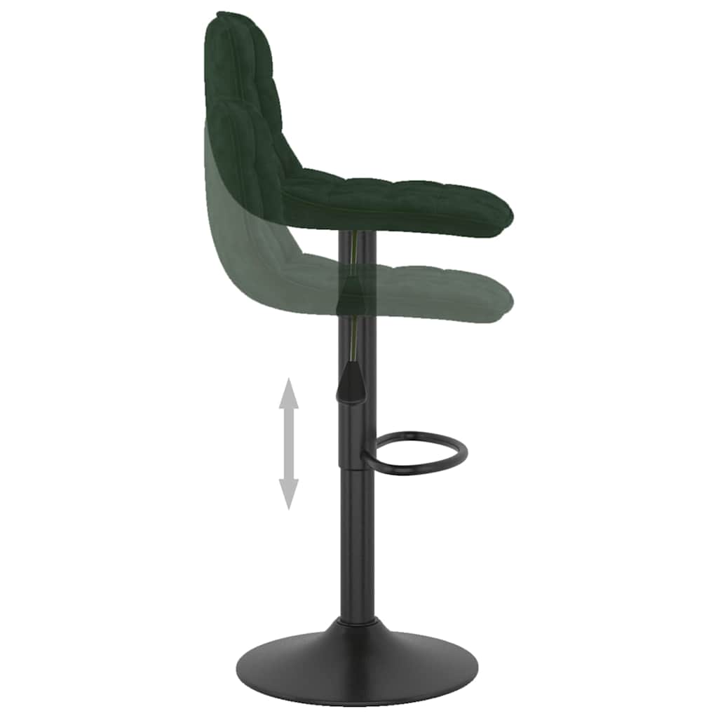 vidaXL Bar Stools 2 pcs Dark Green Velvet