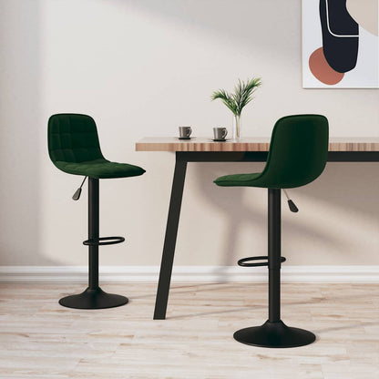 vidaXL Bar Stools 2 pcs Dark Green Velvet