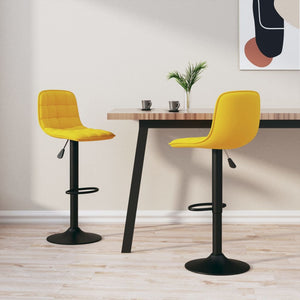 vidaXL Bar Stools 2 pcs Yellow Velvet