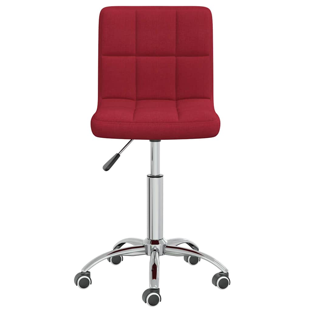 vidaXL Swivel Office Chair Wine Red Fabric