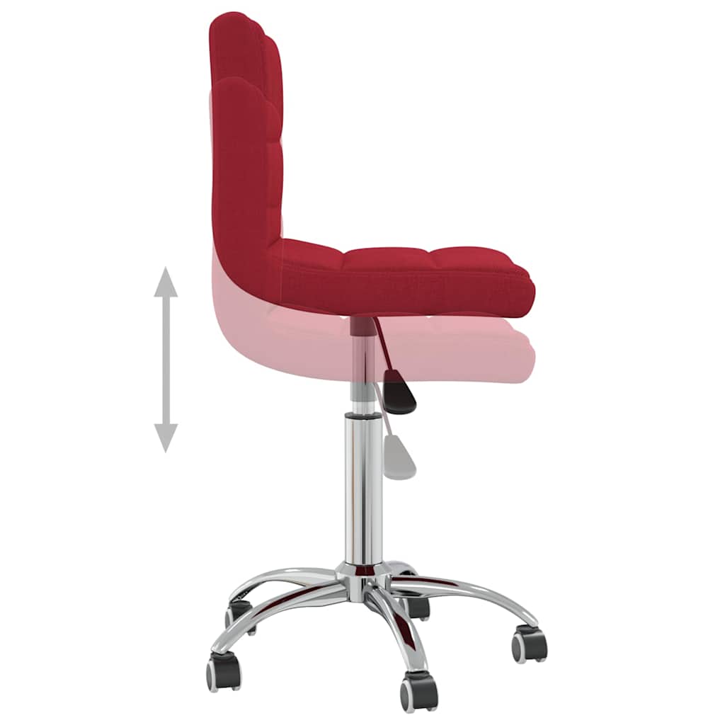 vidaXL Swivel Office Chair Wine Red Fabric