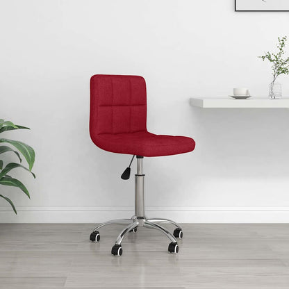 vidaXL Swivel Office Chair Wine Red Fabric