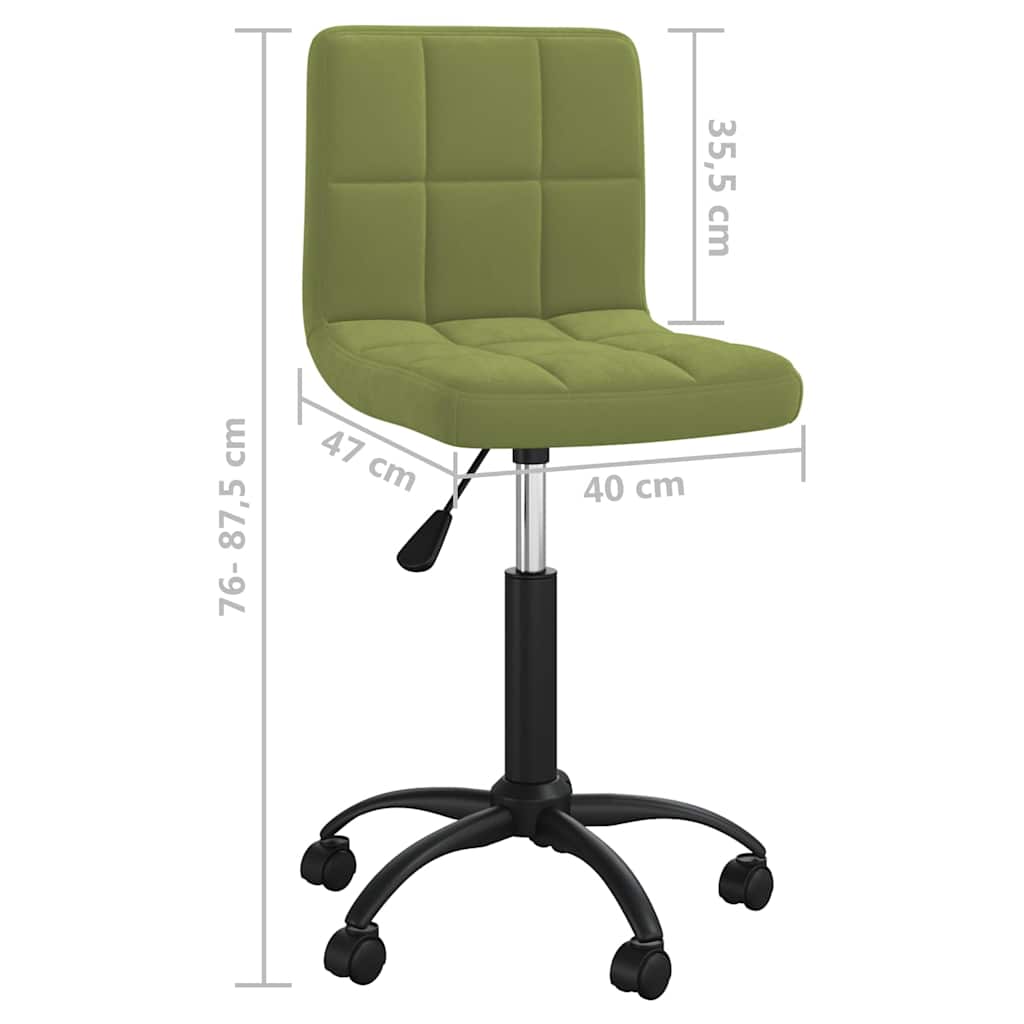 vidaXL Swivel Office Chair Light Green Velvet