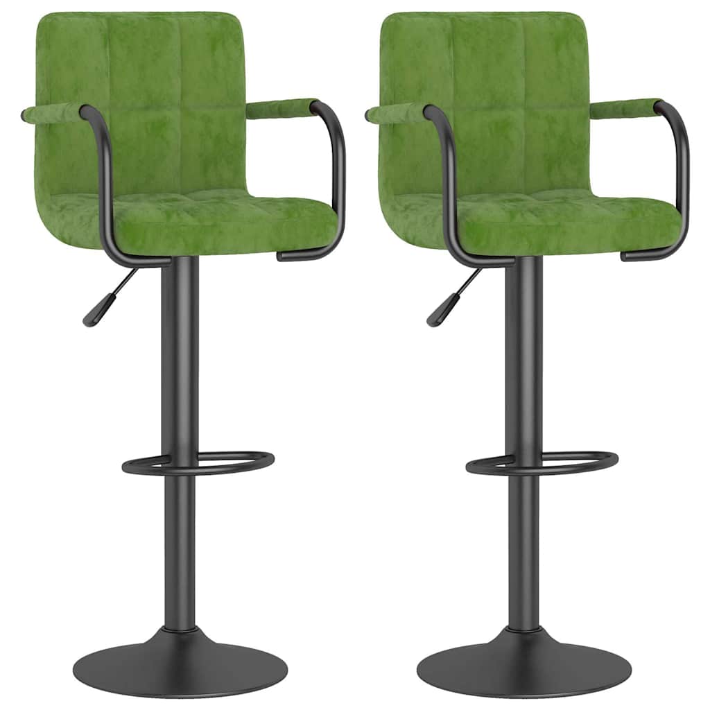 vidaXL Bar Stools 2 pcs Light Green Velvet