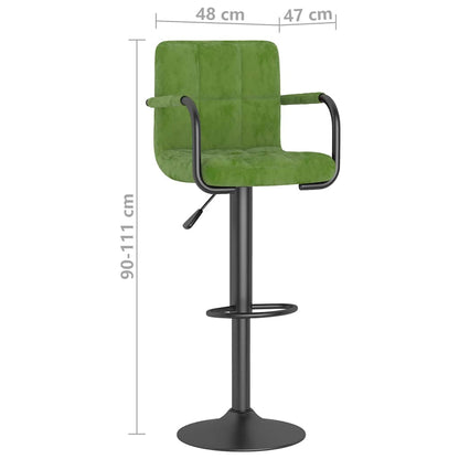 vidaXL Bar Stools 2 pcs Light Green Velvet