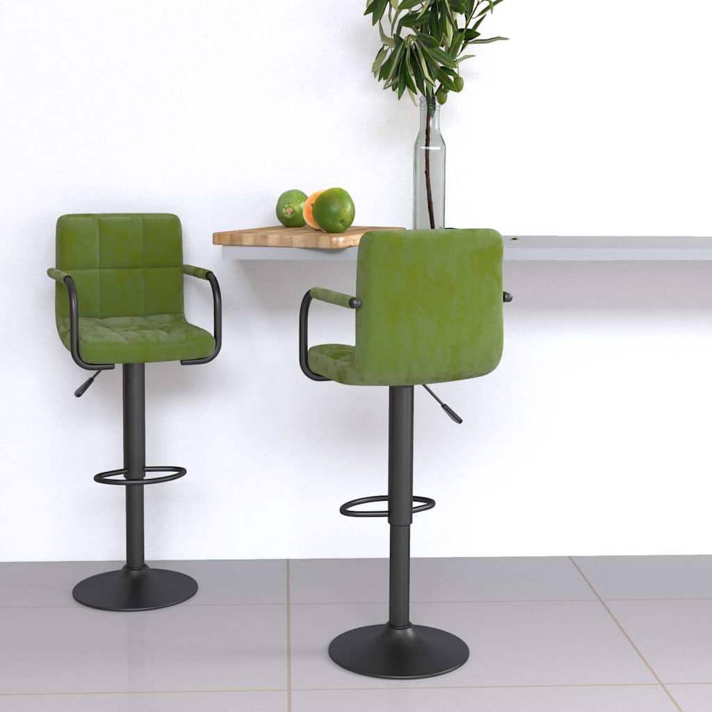 vidaXL Bar Stools 2 pcs Light Green Velvet
