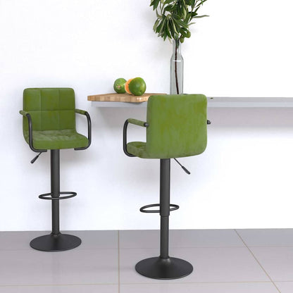 vidaXL Bar Stools 2 pcs Light Green Velvet