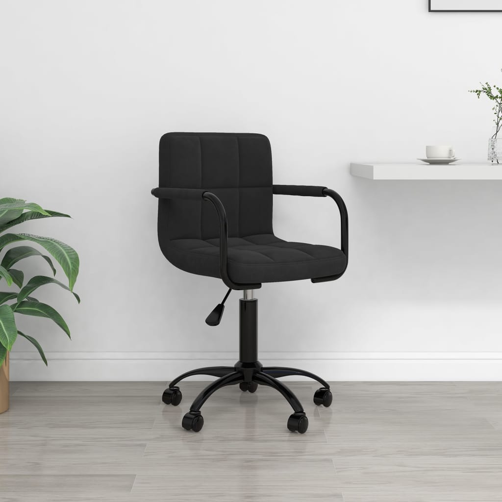 vidaXL Swivel Office Chair Black Velvet