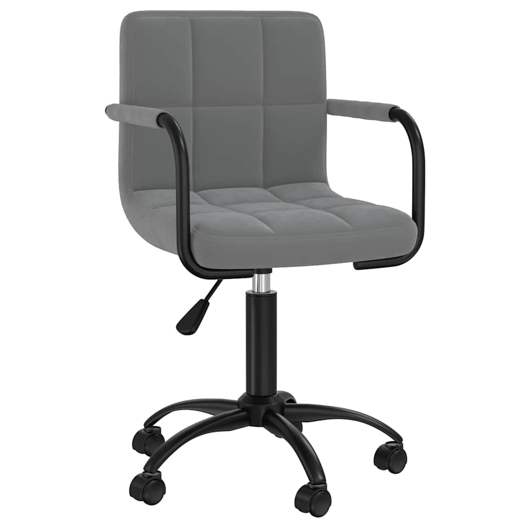 vidaXL Swivel Office Chair Dark Grey Velvet