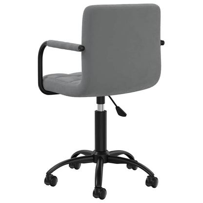 vidaXL Swivel Office Chair Dark Grey Velvet