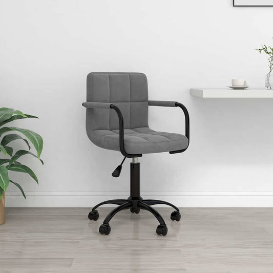 vidaXL Swivel Office Chair Dark Grey Velvet