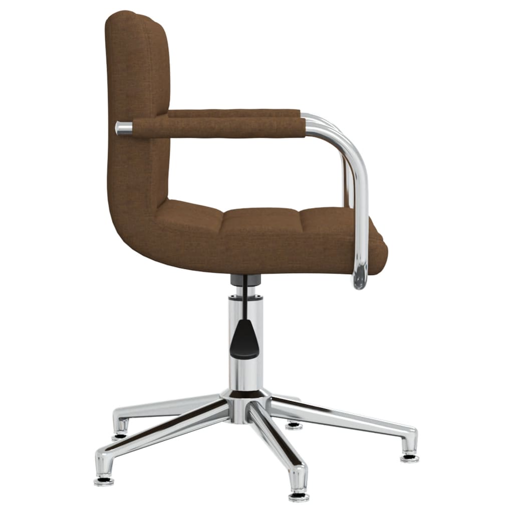 vidaXL Swivel Office Chair Brown Fabric