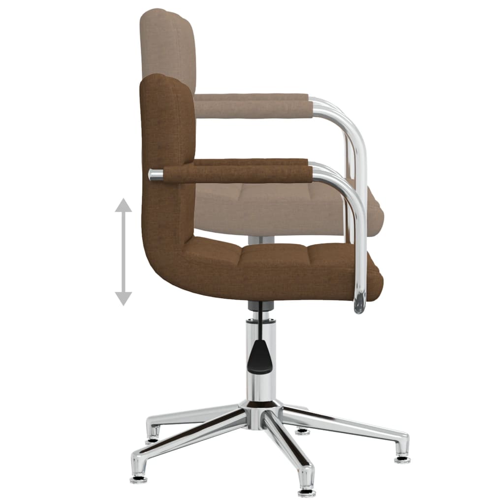 vidaXL Swivel Office Chair Brown Fabric