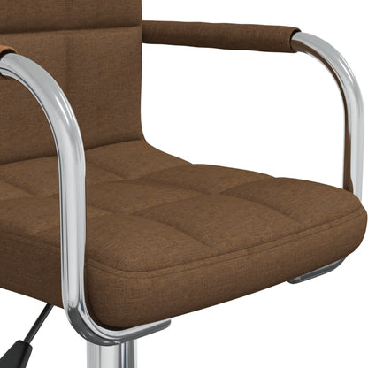 vidaXL Swivel Office Chair Brown Fabric