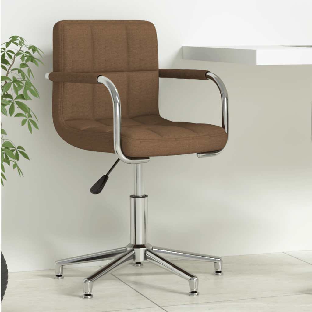 vidaXL Swivel Office Chair Brown Fabric