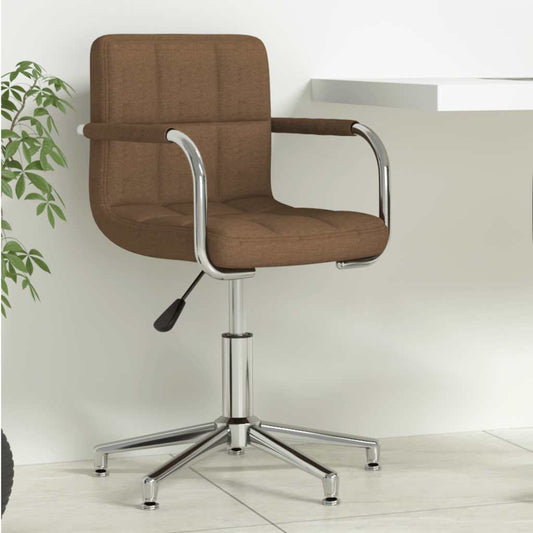 vidaXL Swivel Office Chair Brown Fabric