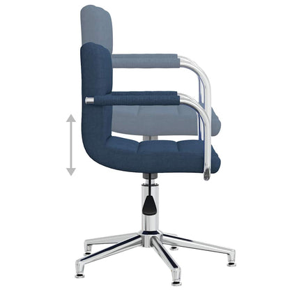 vidaXL Swivel Office Chair Blue Fabric
