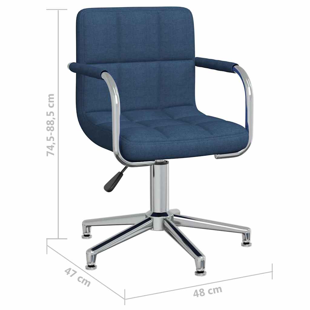 vidaXL Swivel Office Chair Blue Fabric