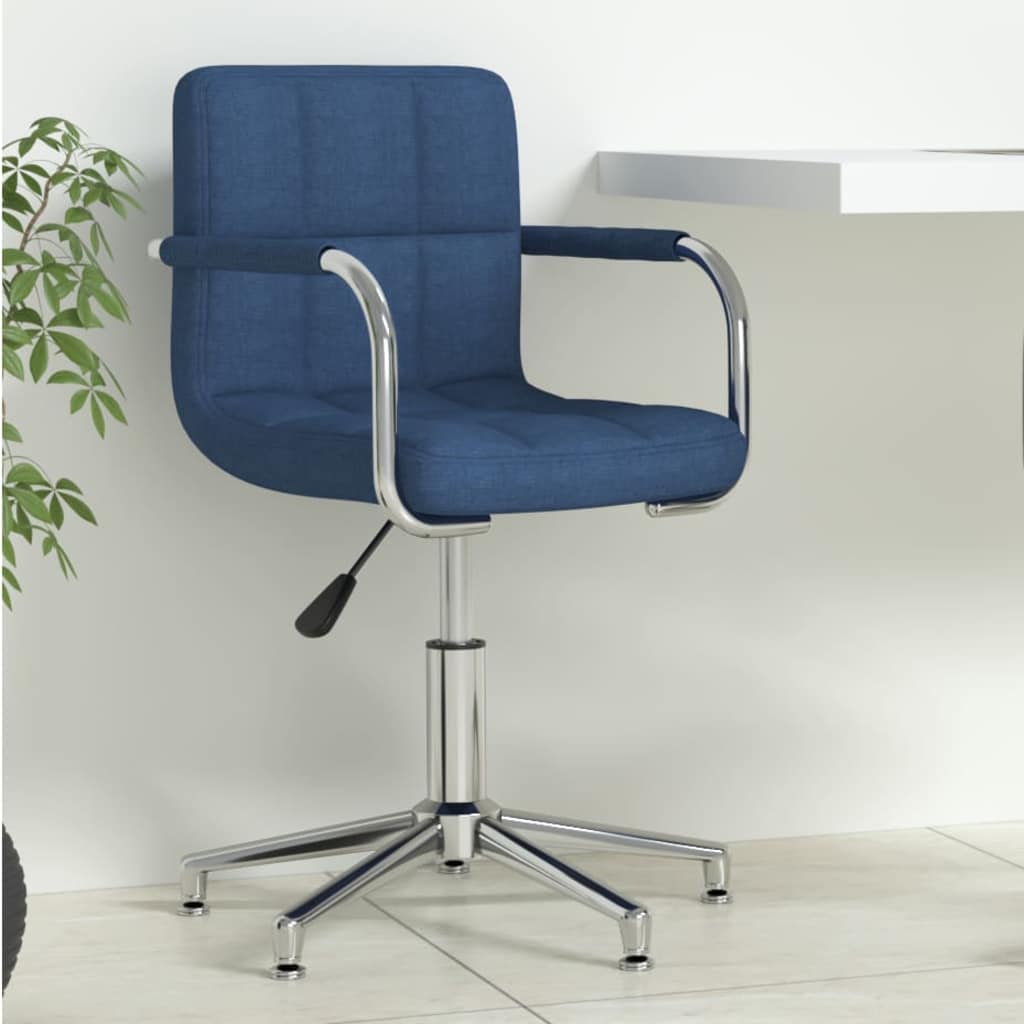 vidaXL Swivel Office Chair Blue Fabric