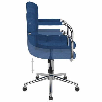 vidaXL Swivel Office Chair Blue Fabric