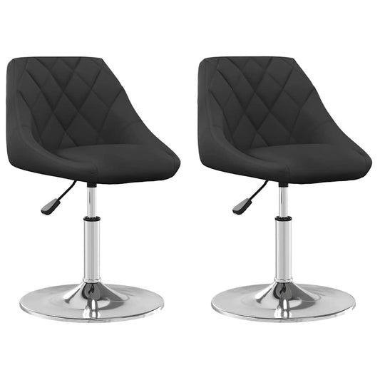 vidaXL Swivel Dining Chairs 2 pcs Black Velvet
