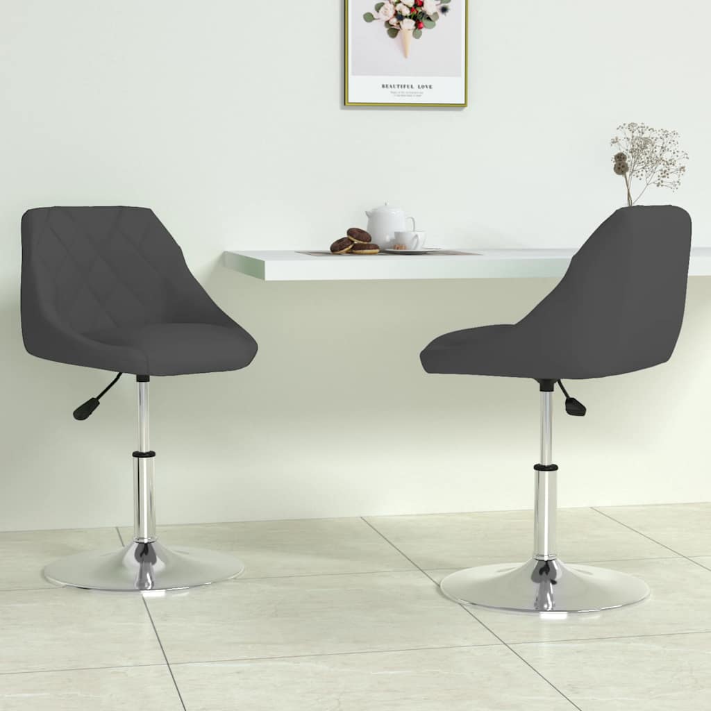 vidaXL Swivel Dining Chairs 2 pcs Black Velvet