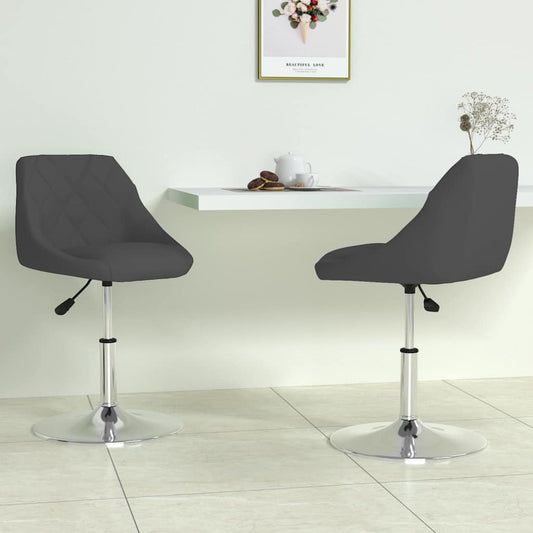vidaXL Swivel Dining Chairs 2 pcs Black Velvet