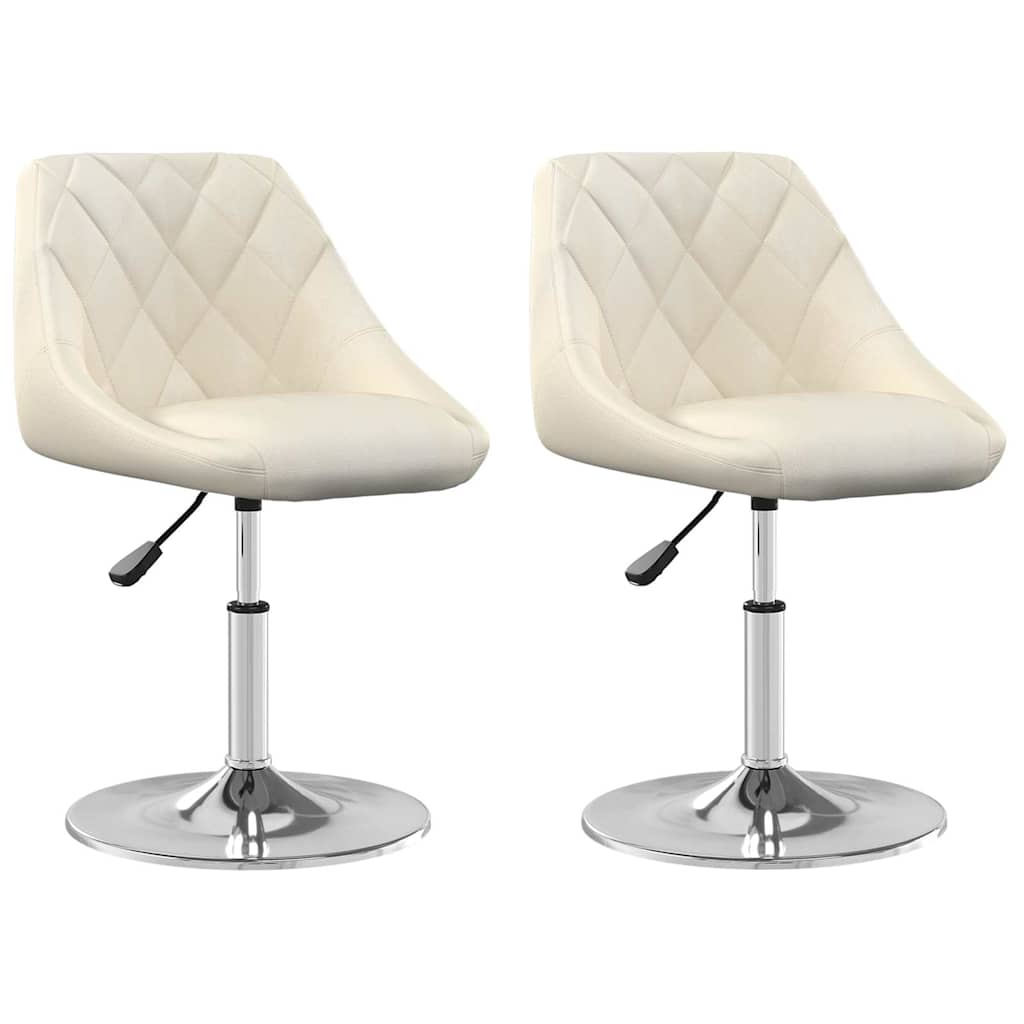 vidaXL Swivel Dining Chairs 2 pcs Cream Velvet