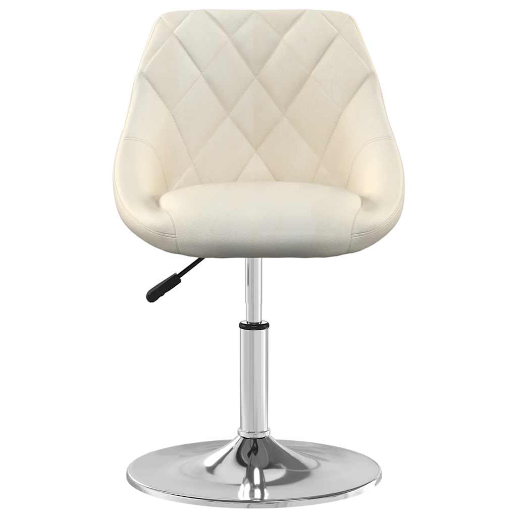 vidaXL Swivel Dining Chairs 2 pcs Cream Velvet