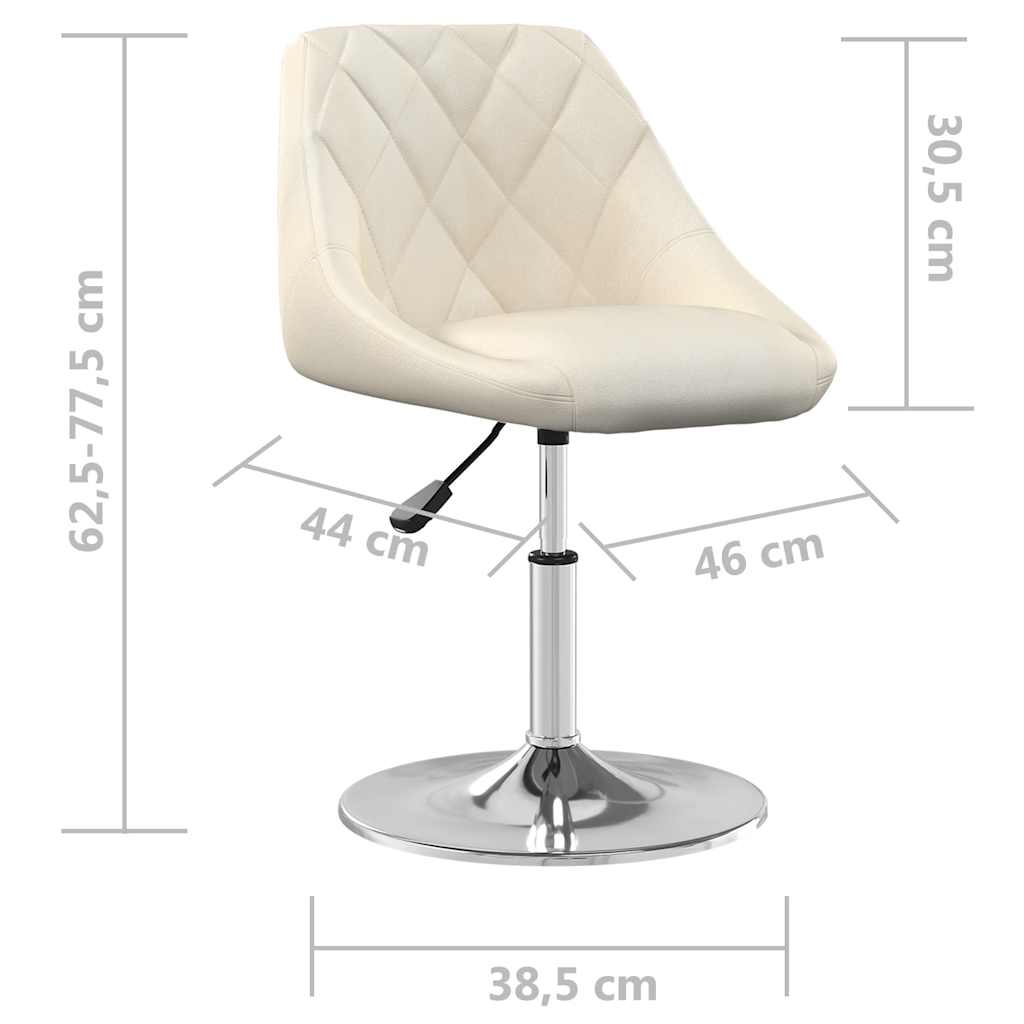 vidaXL Swivel Dining Chairs 2 pcs Cream Velvet